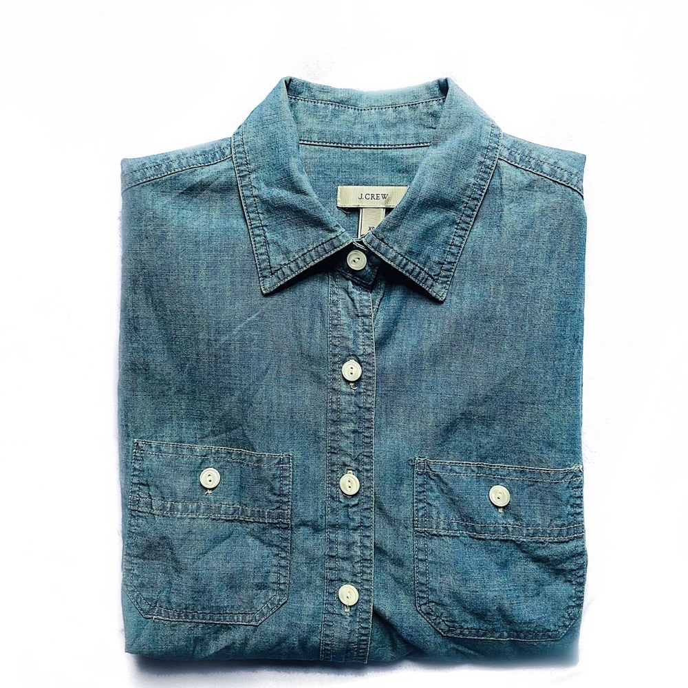J. Crew Chambray Button Down Top (100% Cotton)